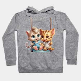 Couple Cat Swinging Hoodie